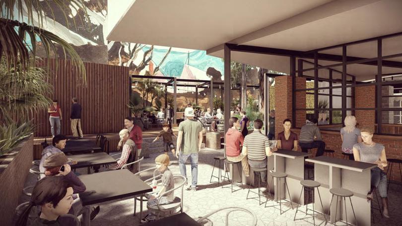 View of the al fresco area at the redesigned Leederville hotel complex.